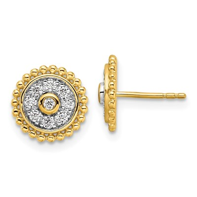 #ad 0.34Ct Lab Grown Diamond Circle Earrings 14K Yellow Gold VS SI Color GH $580.00