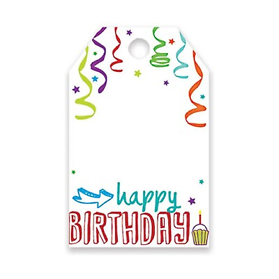 #ad Happy Birthday Gloss Printed Gift Tags 2 1 4quot; x 3 1 2quot; 50 Pack pthb $11.99
