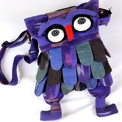 #ad Owl Purse Shoulder Bag Purse Handmade Boho Hand Made Patchwork Fabric 10x12 $14.00