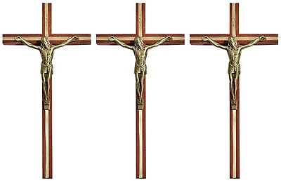 #ad Hanging Catholic Crosses Wood Cross With Gold Tone Metal Inlay10 In 3 Pack $78.88