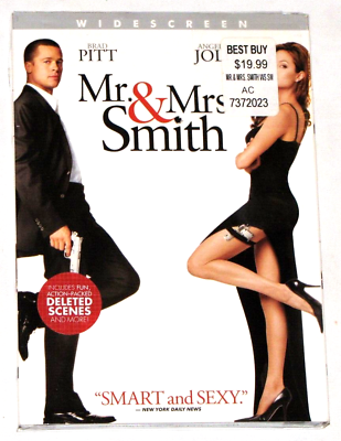 #ad Mr. amp; Mrs. Smith DVD 2005 Widescreen Movie Brad Pitt Angelina Jolie New Sealed $34.99