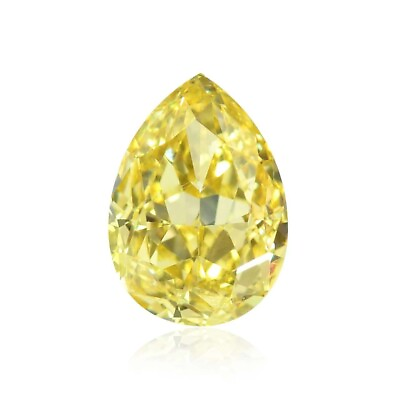 #ad 0.43 Carat Diamond Yellow Color Pear Shape SI1 Clarity GIA Certified Rare Gift $1850.00