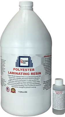 #ad Polymer World Polyester Resin 1 Gallon For Boats RVs Canoes Fiberglass Autos $42.99