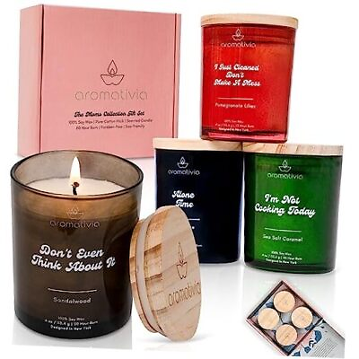 #ad Scented Candles Gift Set for Mom Pack of 4 Aromatherapy 100% Pure Soy Wax $52.26