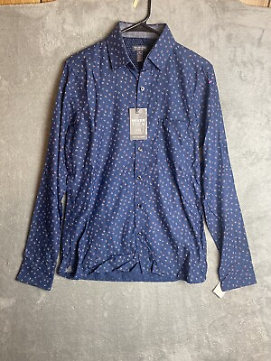 #ad Van Heusen Mens Small Blue Long Sleeve Button Front Shirt New $8.40