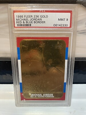 #ad 1998 Fleer 23k Gold Michael Jordan PSA 9 Serial 1899 💎 Im Giving It Away Now $39.89