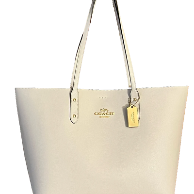 #ad NWT COACH Town Tote Large Bag Mother#x27;s Day Gift Leather Chalk White 18 X12quot;X5quot; $139.00