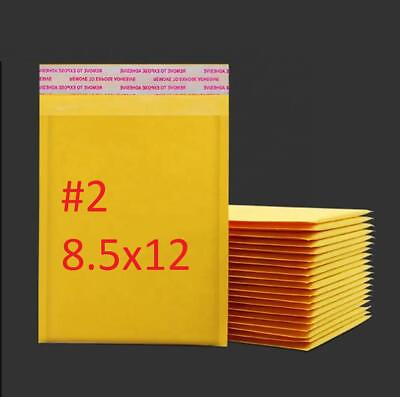 #ad 200 #2 8.5x12 Yellow Kraft Bubble Mailers Padded Envelopes Bags 8.5quot; x 12quot; $79.26