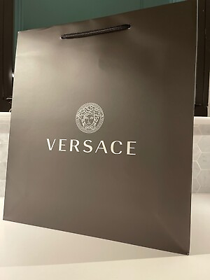 Versace 16quot; x 14quot; x 4quot; Empty Black SHOPPING GIFT Paper BAG Logo for Bag or Shoes $19.98