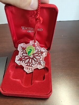 #ad Waterford Crystal Ornament 1st Edition Velveteen Case Christmas 1995 Snowflake $42.88