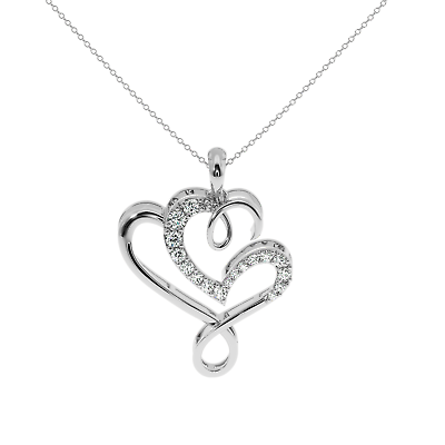 #ad Love White Gold Diamond Pendant 0.14 ct Natural Certified Diamonds $506.99
