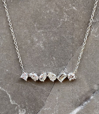 #ad #ad Modernist 2.00Ct Multi Shape Diamond Pendant 14K White Gold Necklaces For Women $269.92