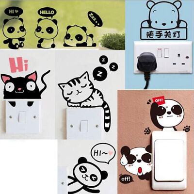 #ad #ad Removable Funny Cat Switch Sticker Black Art Decal Wall Poster Vinyl Home Decor C $0.99