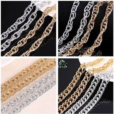 #ad #ad 1Meter Gold Silver Plated Aluminium Open Link Metal Chain Jewelry Findings $4.45