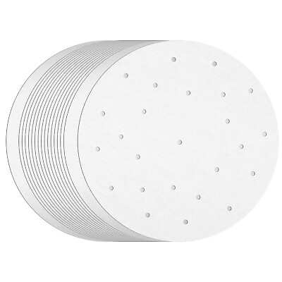 100 Pack 10quot; Perforated Bleached Air Fryer Parchment Paper Bamboo Steamer Liner $8.49
