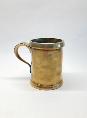 #ad Vintage Half Pint Brass Stein Beer Tankard Cup Decorative Antique Piece $55.00