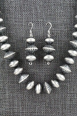 #ad Navajo Pearl Sterling Silver Necklace Set Preston Haley $650.00