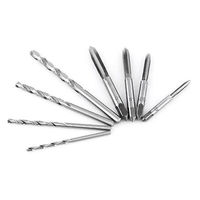 #ad 9pcs Set Screw Taps amp; Tshaped Wrench amp; Twist Drill Bits Threading Tapping Hand $10.94