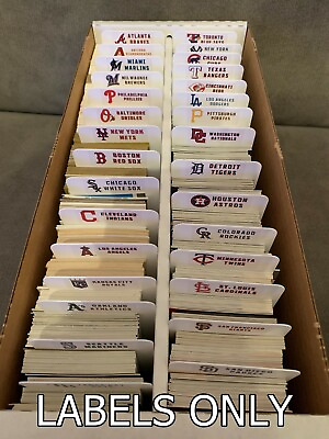 #ad 30 Customized MLB Logo Team Labels For BCW Sports Card Tall Dividers LABELS ONLY $4.49