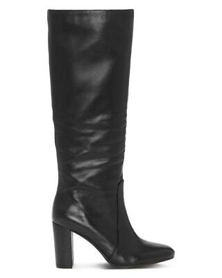 Vince Camuto Sessily Black Leather Block Heel Knee High Round Toe Slouchy Boots $39.95