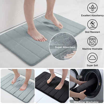 #ad #ad Memory Foam Bath Rug Bathroom Floor Shower Mat Carpet Non slip Soft Absorbent $9.49
