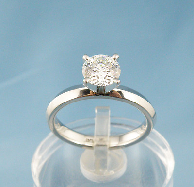 #ad GIA 1.09CT VS2 H Round Brilliant Cut Natural Diamond Engagement RingPlatinum $9895.00