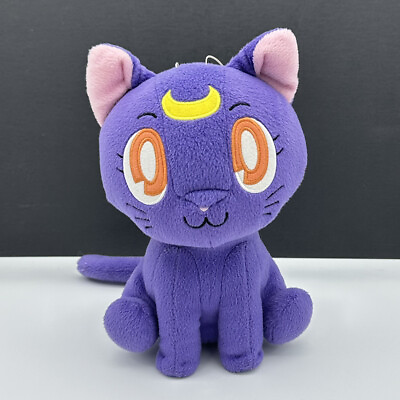 #ad Banpresto Sailor Moon LUNA 20th Anniversary Plush Cat Purple Hanging 10quot; Japan $14.96