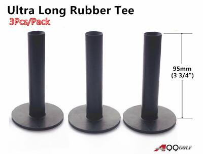 #ad A99 Golf 3pcs Pack Ultra Long Rubber Tees Black Color 3 3 4quot; 95mm $14.97