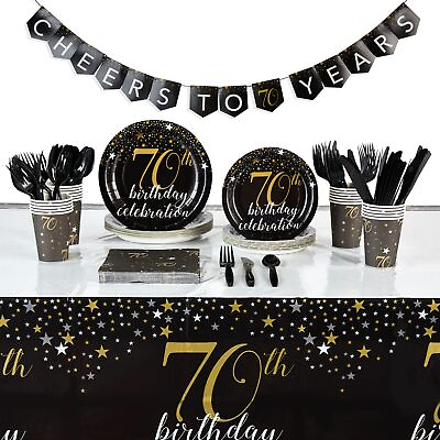 #ad 170 Piece 70th Birthday Party Supplies and Decorations for Men Women Serves 24 $32.99