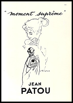 #ad 1965 Jean Patou Moment Suprême Vintage PRINT AD Perfume Art Sketch $12.99