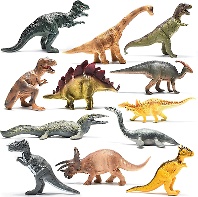 #ad 10#x27;#x27; Dinosaur Figures 12 Plastic Dinosaur Toys for Boys $39.99