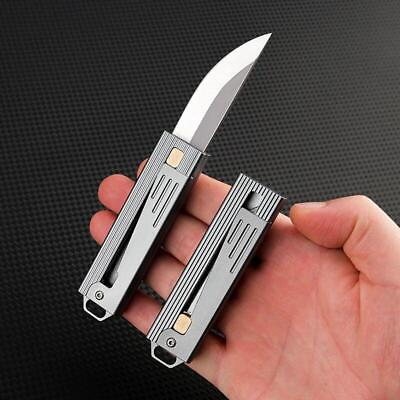 #ad Mini D2 Blade Aluminum Alloy Handle Knife Gt Lock Outdoor Portable Self Defense $16.99
