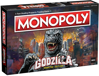 #ad USAopoly Godzilla Monopoly Feat. Familiar Locations and Iconic Kaiju Monsters $100.00