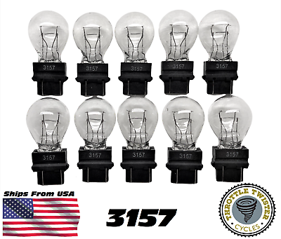 #ad 10 Pack 3157 Clear Tail Signal Brake Light Bulb Lamp FAST USA Shipping $9.95