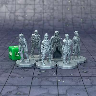 #ad Zombie Horde Set of 6 Dungeons and Dragons Miniatures DnD Damp;D Mini 32mm Lot $7.42