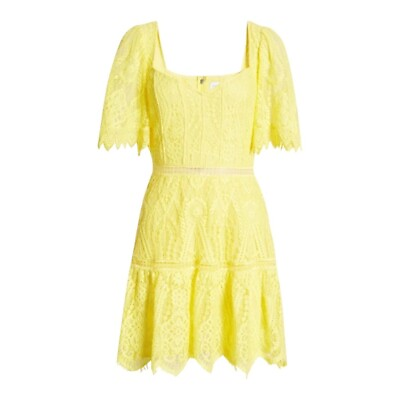 #ad Saylor Zuzanna Flutter Sleeve Mini Dress Lemon Verbena Size Small $49.50