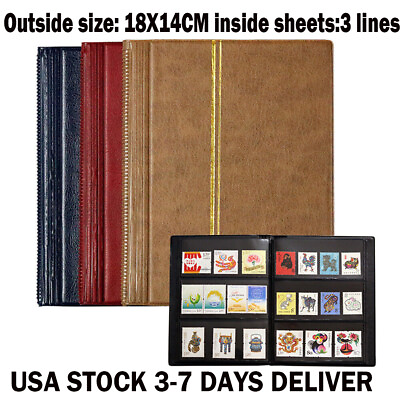 #ad 10 Pages 20 Sheets Stamp Collection Album Stamps Storage Book Holder Display USA $8.78