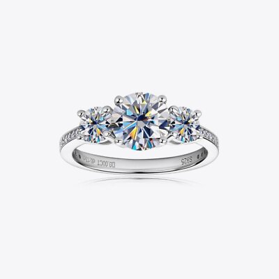 #ad Dazzling 3 Carat Moissanite Ring Set in Sterling Silver Perfect for Gifting $71.95