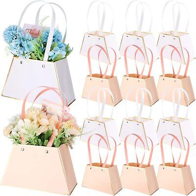 #ad #ad 20 Pcs Waterproof Paper Flower Gift Bags Bouquet Wrapping Paper Bag with Hand $31.01