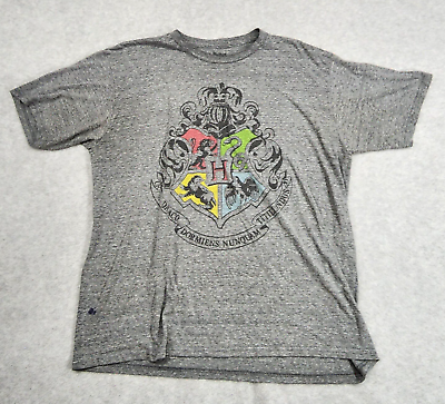 #ad Harry Potter Shirt Mens XL Hogwarts Short Sleeve Gra *READ DESCRIPTION* $3.95