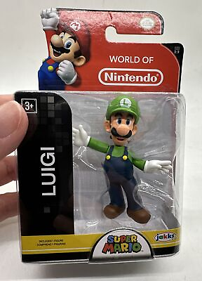 #ad NEW World of Nintendo LUIGI Figure 2.5” Super Mario Brothers JAKKS PACIFIC 2016 $12.74