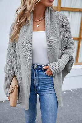#ad Cozy Solid Open Front Cardigan with Long Sleeves $40.95