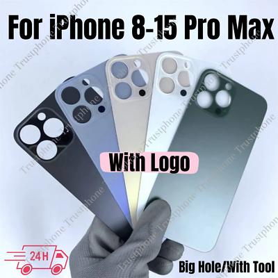 #ad Replacement Rear Back Glass Big Hole For iPhone 15 14 13 12 11 Pro Max XR XS X 8 $8.70
