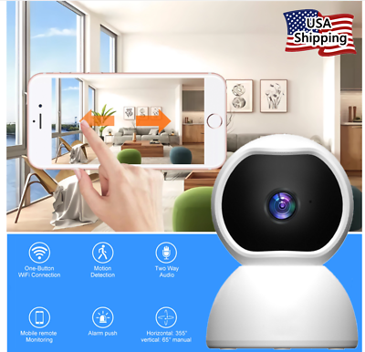 #ad 360° Wi Fi Wireless Security IP Camera 1080 HD Night Vision Motion Dome Cam $24.99