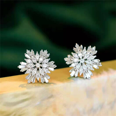 #ad Fashion Cubic Zircon 925 Silver Filled Stud Earring Women Wedding Jewelry Gift C $5.24
