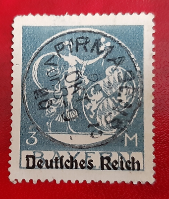 #ad Stamp Germany Reich Bavaria Bayern 3 Mark 1920 Infla Mi. Nr. 134 I 25562 $19.00