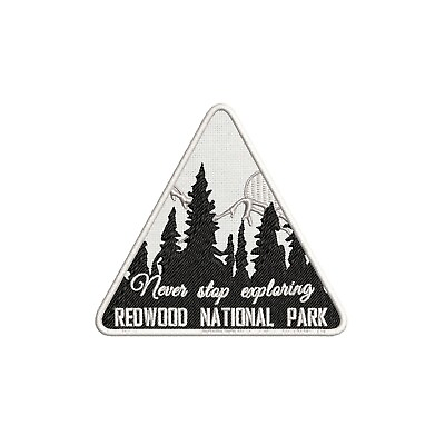#ad Redwood National Park Patch Never Stop Exploring Embroidered Iron on Applique $4.87