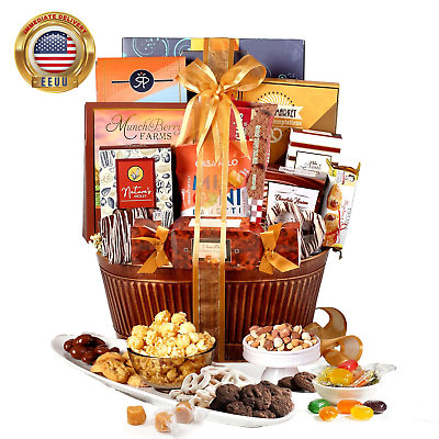 #ad #ad Chocolate Food Gift Basket Snack Gifts for Women Men Families College Apprec $62.65