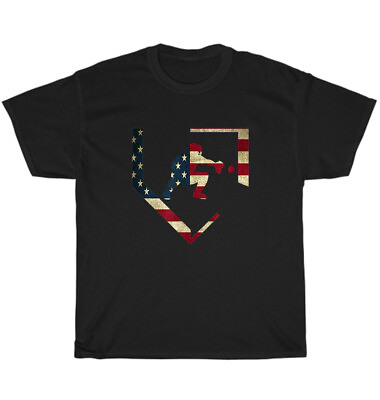 #ad High School Baseball Catcher Gear American Flag Sports Lover T Shirt Unisex Gift $17.99