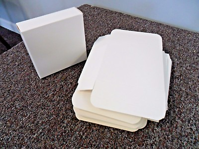 White Glossy Lightweight Cardboard Gift Box 1.6quot; x 5.25quot; x 5.25quot; Lot of 10 $6.00